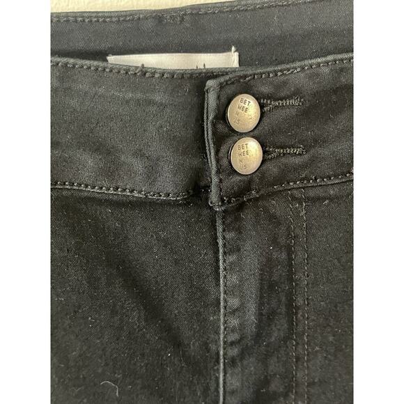 Between US Womens Straight Leg Jeans Size 24 Black Stretch High Rise Zip Casual - Picture 5 of 15